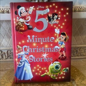 NEW Disney Red Hardcover 5 Minute Christmas Stories Book 188 Pages